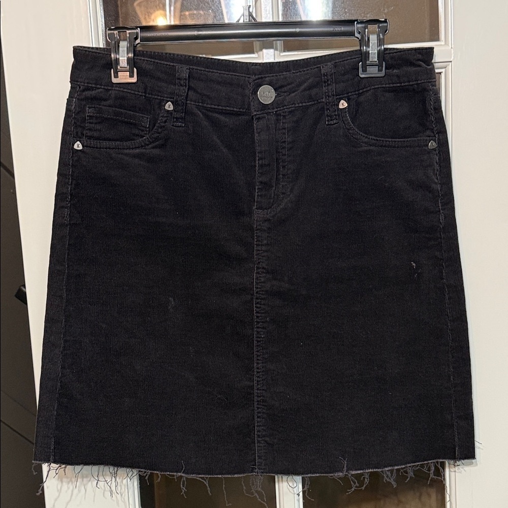 KUT FROM THE KLOTH Black Corduroy Mini Skirt Size 4
